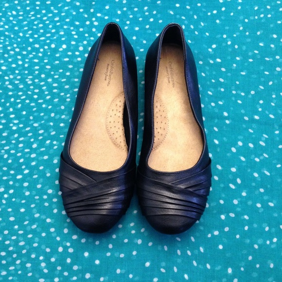 black memory foam flats